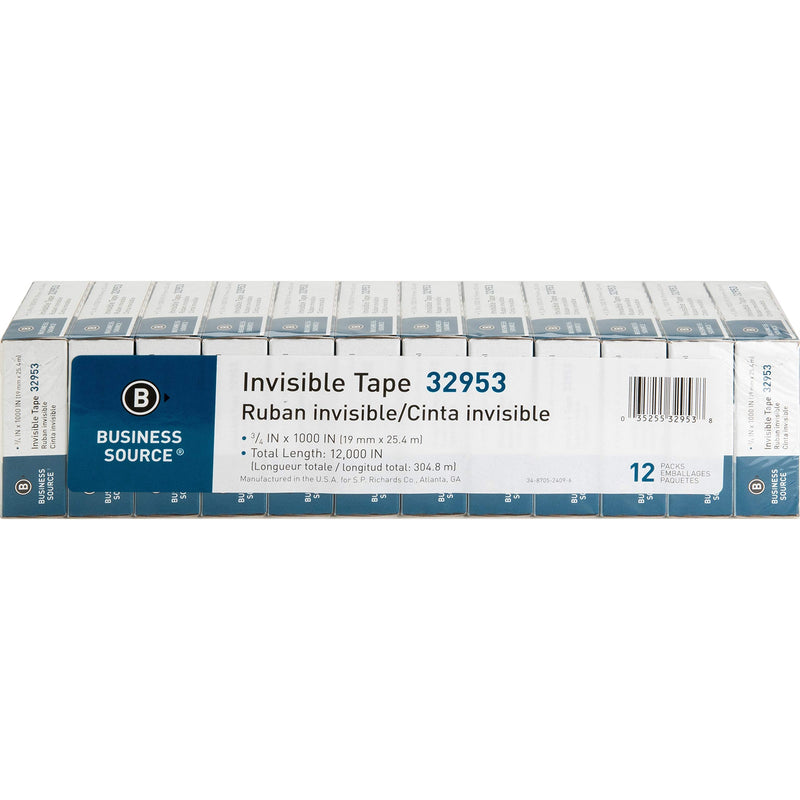 Business Source BSN32953 Premium Invisible Tape Value Pack, Clear (12 PACK) - NewNest Australia
