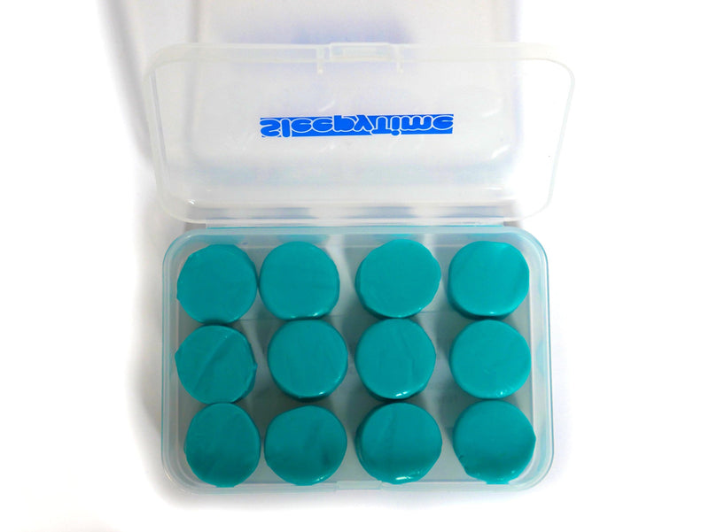 Silicone Putty Moulded Ear Plugs by Sleepytime,Blue Soft Sticky Plugs Which Mould Into Your Ear for Effective Noise Reduction in Plastic Case (12, Blue) 12 count (Pack of 1) - NewNest Australia