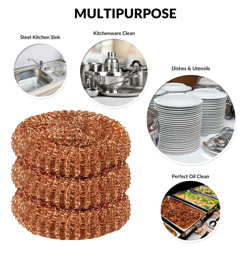 12 Pack Copper Coated Scourers by SCRUBIT – Scrubber Pad Used for Dishes, Pots, Pans, and Ovens. Easy scouring for Tough Kitchen Cleaning. - NewNest Australia