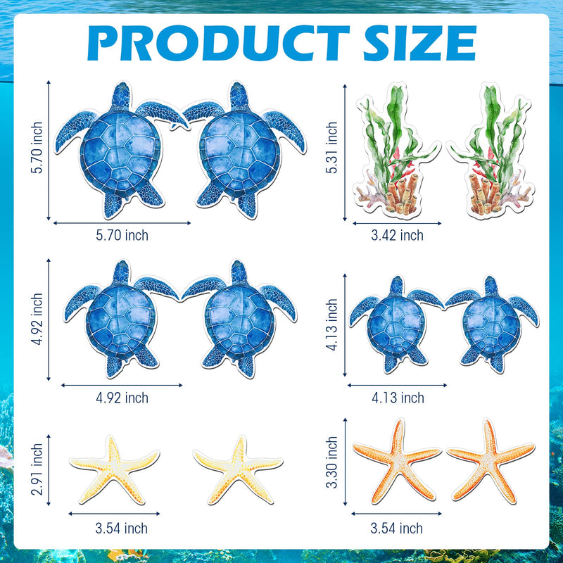 12 Pieces Screen Door Magnets Double Sided Sea Turtle Starfish Seaweed Magnetic Sticker Sliding Door Warning Retractable Removable Magnet for Screen Sliding Doors Protector Patio Pet Dog Safe - NewNest Australia