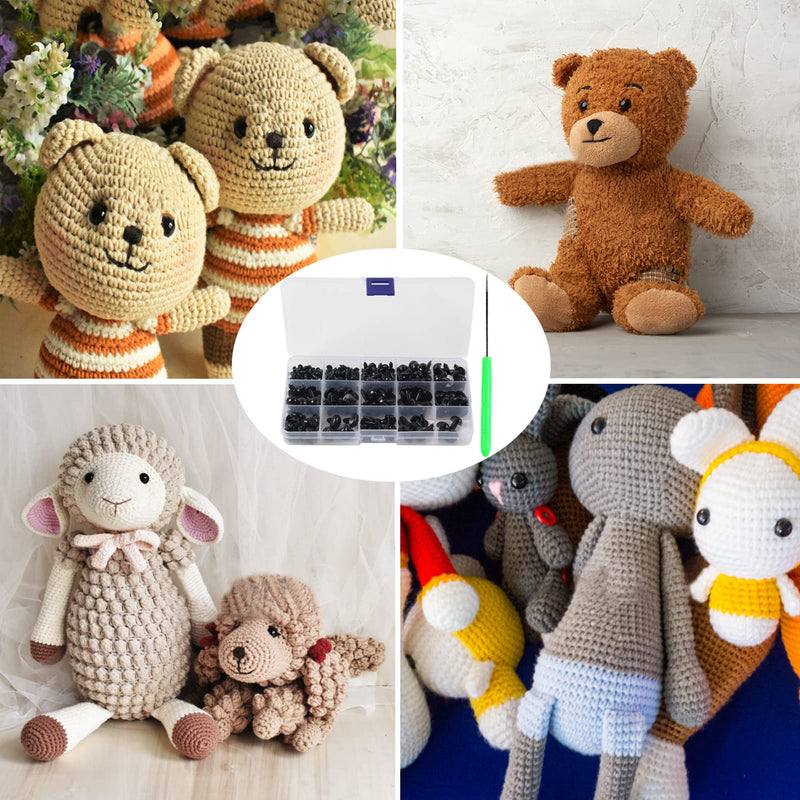 Yexixsr 566PCS Safety Eyes and Noses for Amigurumi, Stuffed Crochet Eyes with Washers, Craft Doll Eyes and Nose for Teddy Bear, Crochet Toy, Stuffed Doll and Plush Animal (Various Sizes) - NewNest Australia