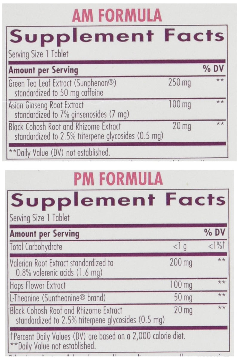Enzymatic Therapy AM/ PM Menopause Hormone-Free Formula Daytime Energy & Restful Sleep (60 Count) - NewNest Australia