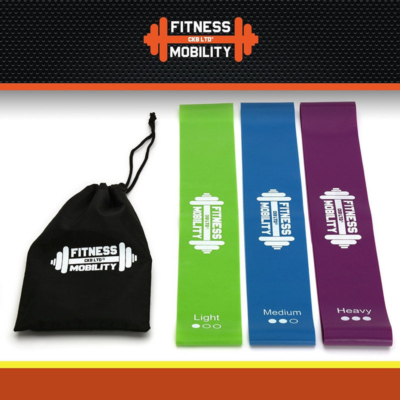 CKB Ltd® Pack of 3 Resistance Bands Set Exercise LOOP BANDS Elastic Ankle Leg Home Gym Fitness - Natural Latex - Great for Booty Workouts & Physical Therapy Pilates Yoga Rehab Mobility and Strength - NewNest Australia