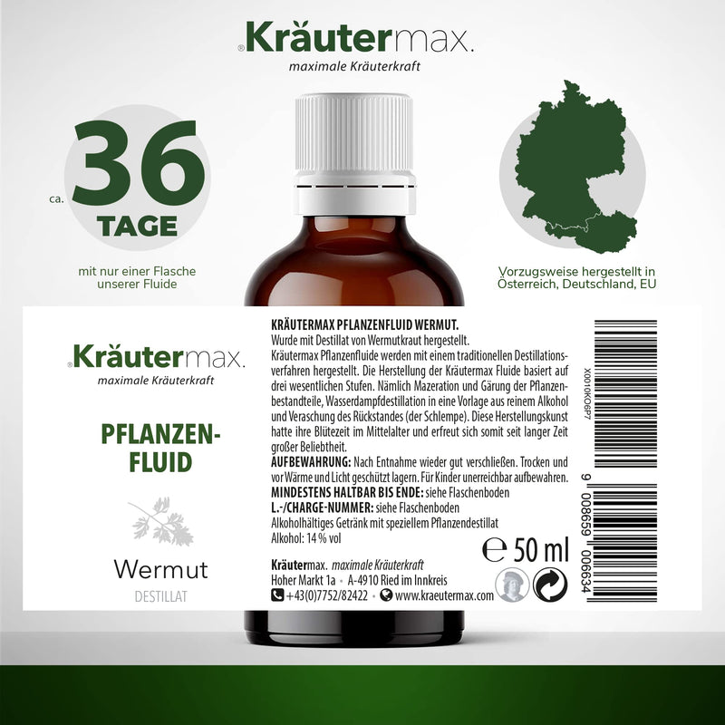 Wormwood Drops Extract Herb Plant Liquid Vegan Treatment 1 x 50 ml - NewNest Australia