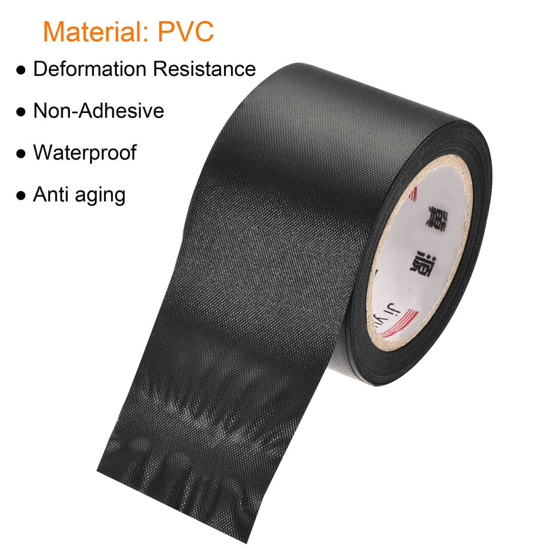 MECCANIXITY Pipe Wrap Tapes Non-Adhesive 4cmx12m Protective Waterproof Tube Protector for Air Conditioner HVAC Pipes, PVC Black Pack of 6 - NewNest Australia