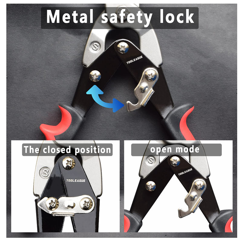 TOOLEAGUE Aviation Tin Snips for Cutting Metal Sheet Tin Cutting Shears with Forged Blade, Heavy Duty Metal Cutter Straight Cut 10 inches Metal Shears 1 Straight,10 inches - NewNest Australia