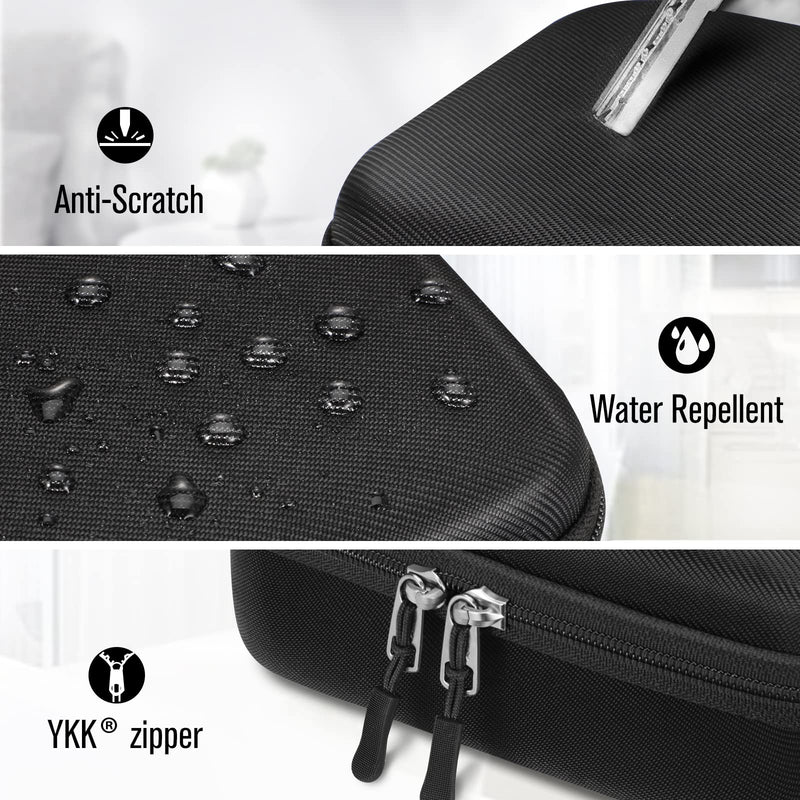 MEDMAX Hard Shell Case for Asthma Inhaler, Protective Portable Shockproof Anti-Scratch Medicine Travel Carrying Case with Clip and Handle Strap Compatible with Chamber Inhaler Spacer Masks, (Black) Black - NewNest Australia