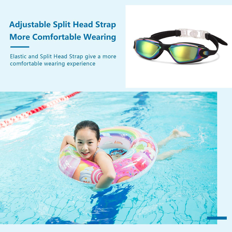 Romoc 2 Pack Kids Swimming Goggles,No Leaking,Anti Fog,UV Protection Swim Glasses Water Goggles Black+black - NewNest Australia