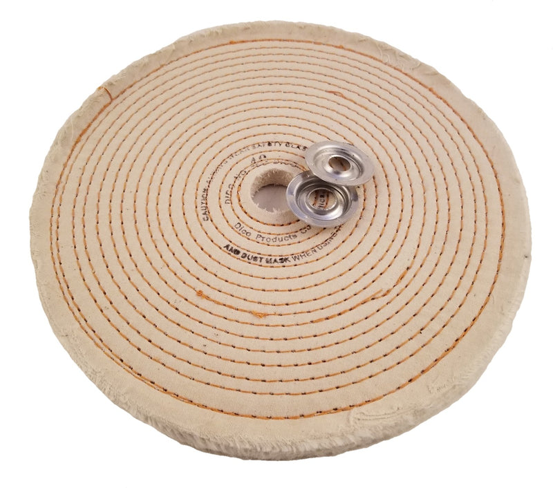 Dico 527-40-6 1/4-Inch Spiral Sewn 6-Inch Diameter 1/2-Inch Thick Buffing Wheel, White (7000194) 6" - NewNest Australia