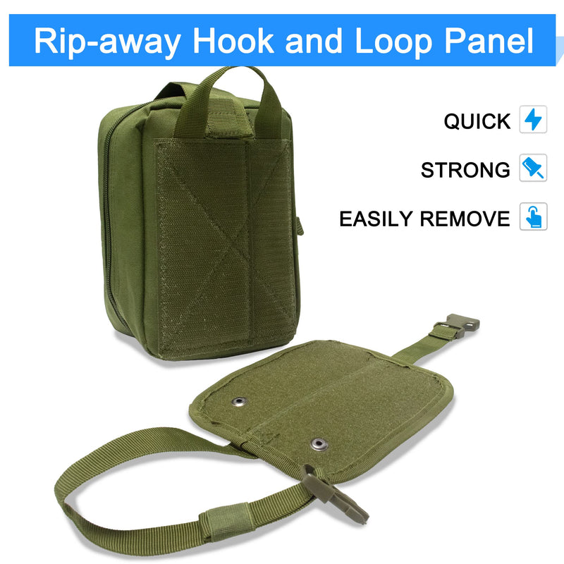 Qiyuant First Aid Bag Empty Molle Tactical Belt Bag With Carabiner Military Outdoor Waterproof Ifak Edc Pouch For Medical Sports Hiking Travel Camping Equipment Car, Army Green, 15√Ó10√Ó20.5Cm/5.9"√Ó3.9"√Ó8.0", Trekking Backpack - NewNest Australia