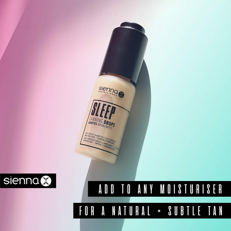 Sienna X Sleep Gradual Self Tan Tanning Drops 20ml. Fake Tanner For Natural Holiday Glow. Vegan Face Tanning Products. Mix Into Cream & Lotion For Sun Kissed Look. Light/Medium Bronzer Serum. - NewNest Australia