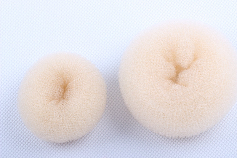 CareforYou® Children Kids Girls Ballet Dance Hair Bun Donut Ring Shaper Hair Styler Maker Doughnut Former Sponge PACK OF 2 SIZES Small & Medium (Beige) Beige - NewNest Australia
