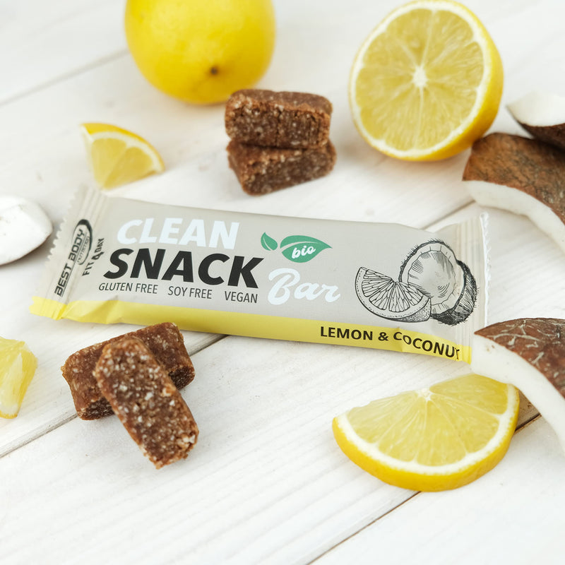 Best Body Nutrition - Bio Clean Snack Bar Organic Energy Bar With Dates From Organic Agriculture - Gluten Free, Vegan & No Additives - Lemon & Coconut Flavor - 20 X 50 G Bars - NewNest Australia