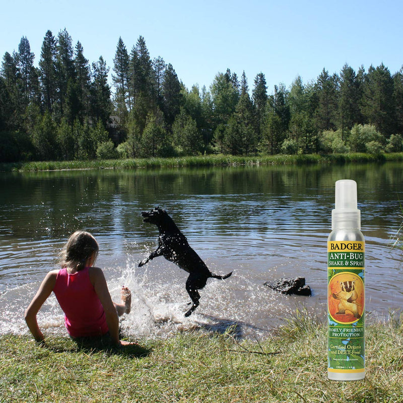 Badger - Anti-Bug Shake & Spray, DEET-Free Natural Bug Spray, Eco-Friendly, Certified Organic Mosquito Spray, Great for Kids, Insect Repellent, 4 Fl Oz - NewNest Australia