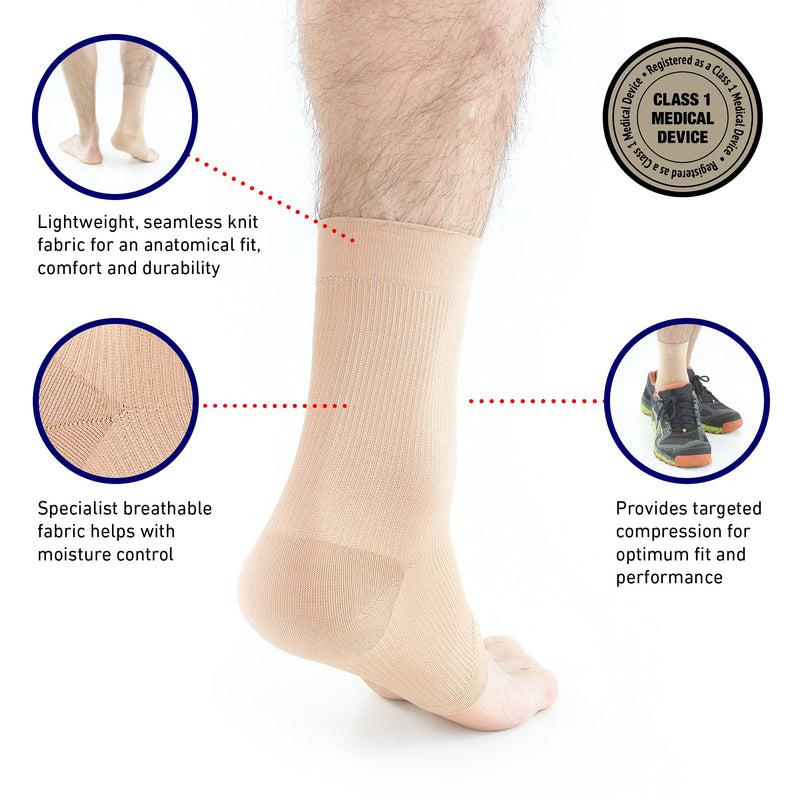 Neo G Ankle Support - For Arthritis, Joint Pain, Sprains, Strains, Ankle Injury, Recovery, Rehab, Sports, Basketball - Multi Zone Compression Sleeve - Airflow - Class 1 Medical Device - Large - Tan Large: 23 - 28 cm Beige - NewNest Australia