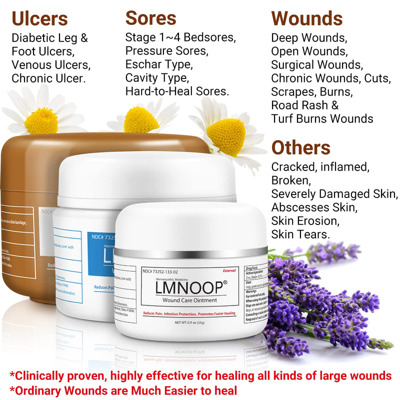 Lmnoop Bed Cream Wound Healing Ointment Skin Repair Treatment Infection Protection First Aid Ointment For Pressure Sores & Pressure Ulcers Diabetic Venous Foot And Leg Ulcer Burns Cuts - NewNest Australia