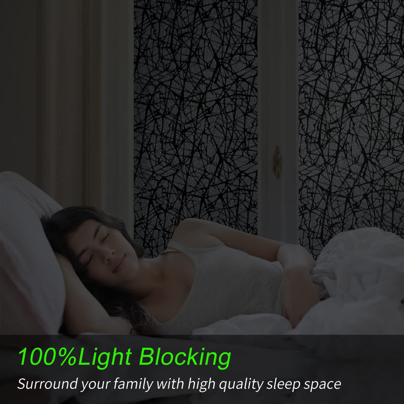 QHY Sunshine Total Blackout Window Film Privacy? Frosted Glass Window Film?Black Window Tint? No Glue? Detachable, no Marks, Suitable for Repeated use (Black, 17.5 in X 78.7 in) Black - NewNest Australia