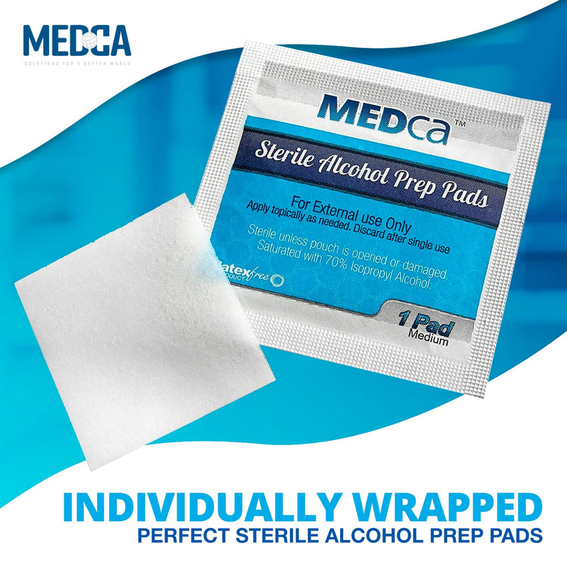 MEDca Alcohol Prep Pads, Sterile, Medium, 2-Ply PACK OF 100 - NewNest Australia