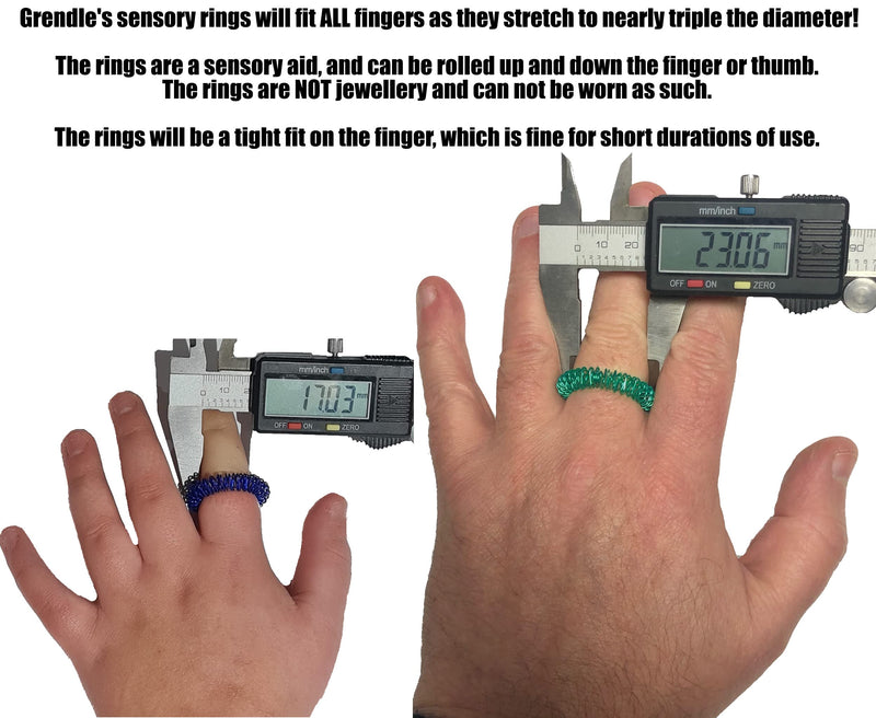 Sensory Rings (10 Piece) - Metal Spiky Fidget Band - for Anxiety, Stress Relief, Kids, Women, Men, Children - Silent Finger Massage Roller - for Acupressure, Home, School, Car and Travel - NewNest Australia