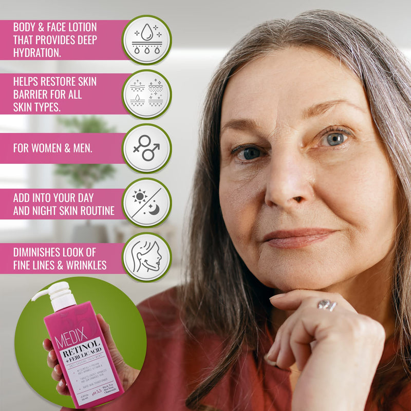 Medix 5.5 Retinol Cream with Ferulic Acid Anti-Sagging Treatment. Targets Crepey Wrinkles and Sun Damaged Skin. Anti-Aging Cream Infused With Black Tea, Aloe Vera, And Chamomile (15oz) - NewNest Australia