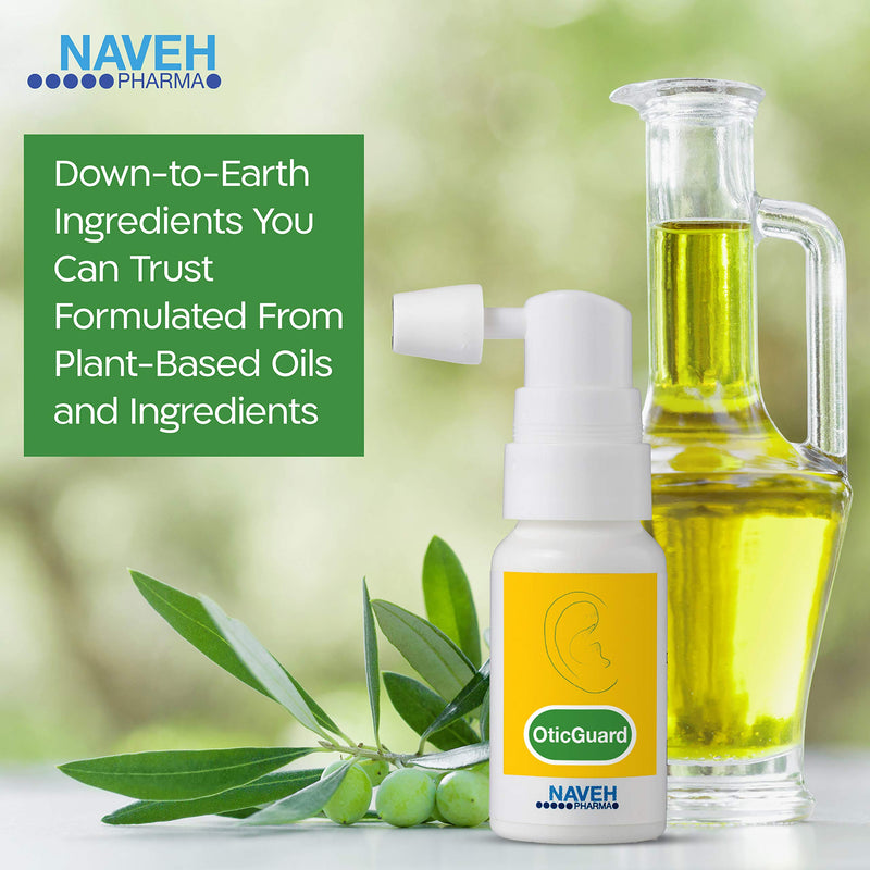 NAVEH PHARMA Otic Guard Natural Ear Wax Removal Spray – Herbal-Oil Blend for Ear Infections and Ear Pain in Adults – Ear Wax Softener for Clogged Ear Relief and Swimmer’s Ear 1 Fl Oz 1 Ounce (Pack of 1) - NewNest Australia