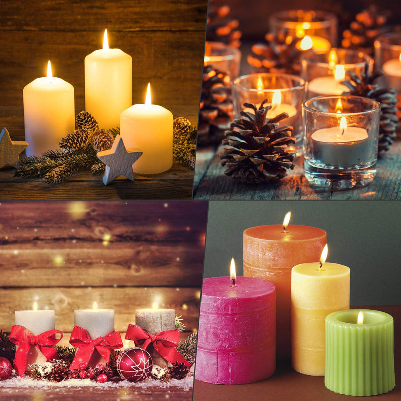 300Pcs Functional Smokeless Candle Wicks,100pcs Wicks Sticker, Pre-Waxed Cotton Core Wicks with Metal Sustainer Tabs for Pillar Candle Making and Candle DIY Christmas Gift,9cm/3.5in,15cm/6in,20cm/8in - NewNest Australia
