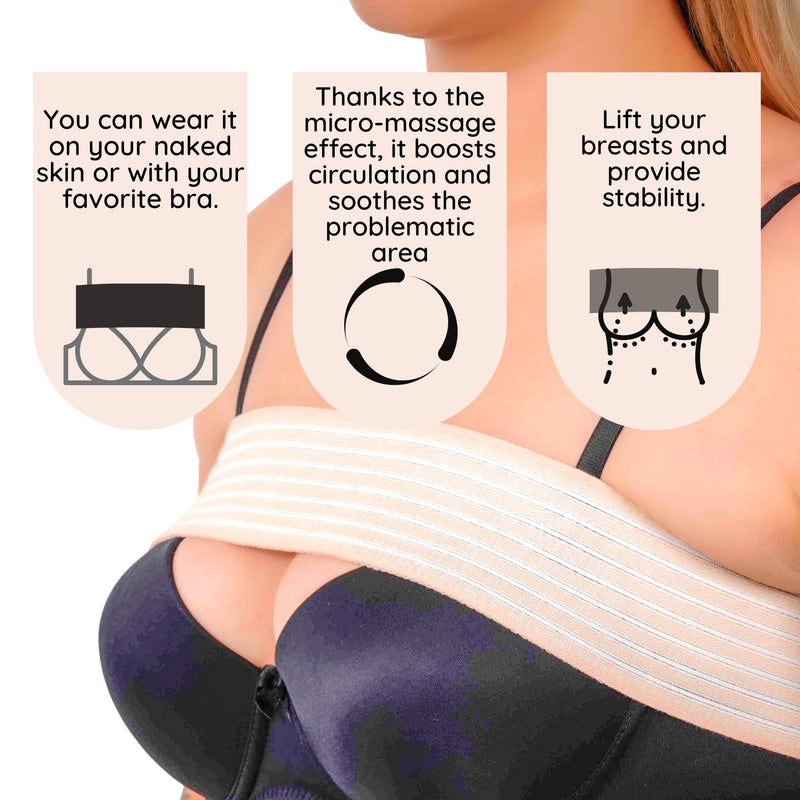 Post Surgery Breast Implant Stabilizer and Compression Band, Breast Augmentation and Reduction Strap, Chest Belt, Sports Bra Support Strap Bandage, One Size Fits All (Beige) Beige - NewNest Australia
