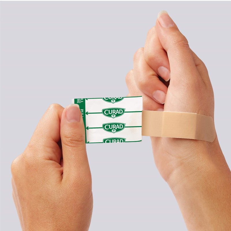 Curad Germ Shield Touch-Free Adhesive Bandage, Plastic Bandage with Easy Application Wrapper.75" x 3", 30 Count - NewNest Australia