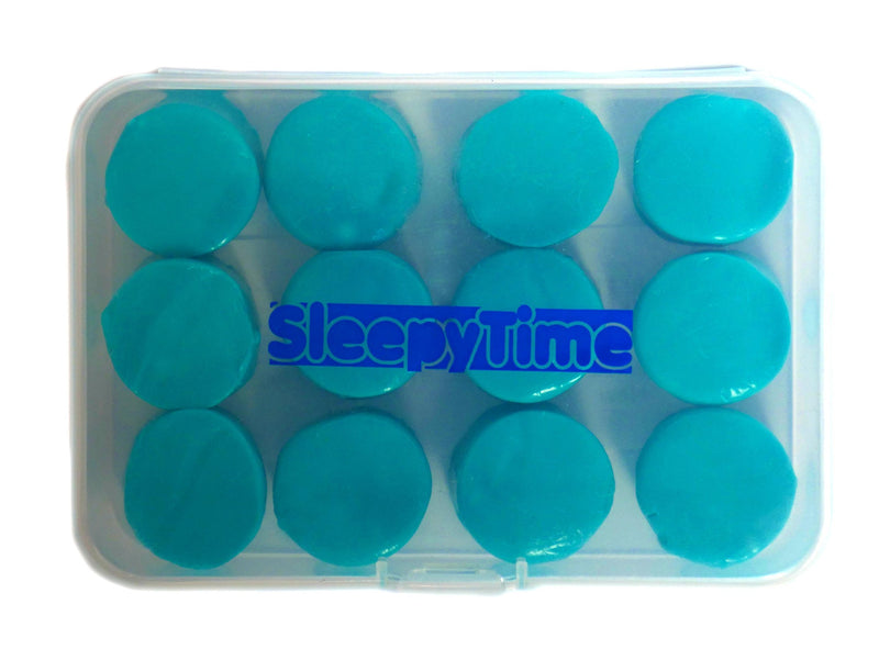 Silicone Putty Moulded Ear Plugs by Sleepytime,Blue Soft Sticky Plugs Which Mould Into Your Ear for Effective Noise Reduction in Plastic Case (12, Blue) 12 count (Pack of 1) - NewNest Australia
