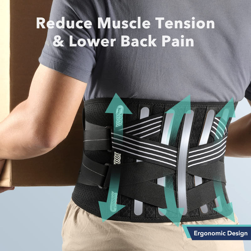AGPTEK Back Support Belt, Back Brace for Men Women Lower Back Pain Relief with 7 Stays, Waist Lumbar Support with 3D Honeycomb Breathable Mesh Design for Sciatica Scoliosis, L: 37.4-45.3in - NewNest Australia