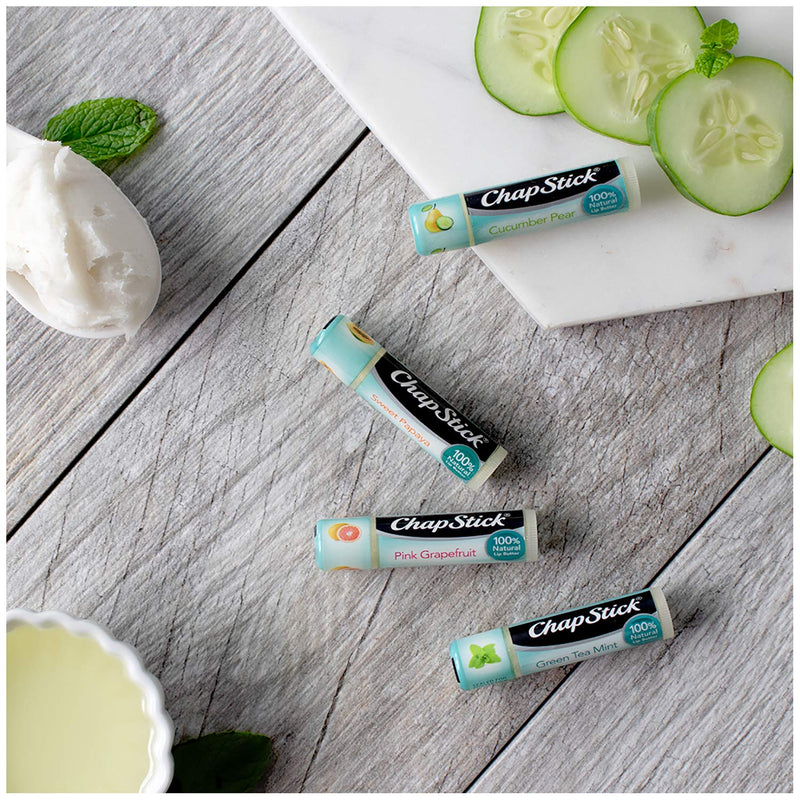 ChapStick 100% Natural Lip Butter (Green Tea Mint, 0.15 Ounce) Flavored Lip Balm Tube, 8-Hour Moisture - NewNest Australia