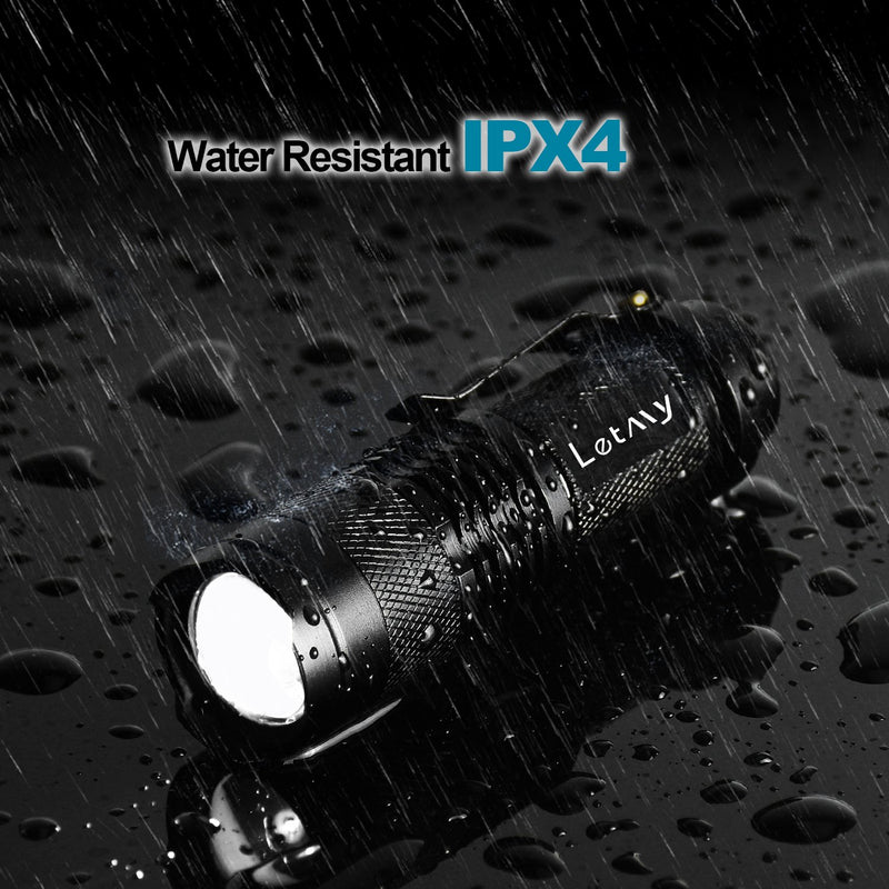 LETMY Tactical Flashlight, Super Bright LED Mini Flashlights with Belt Clip, Zoomable, 3 Modes, Waterproof - Best EDC Flashlight for Gift, Hiking, Camping & Power Outage (2 Pack) - NewNest Australia