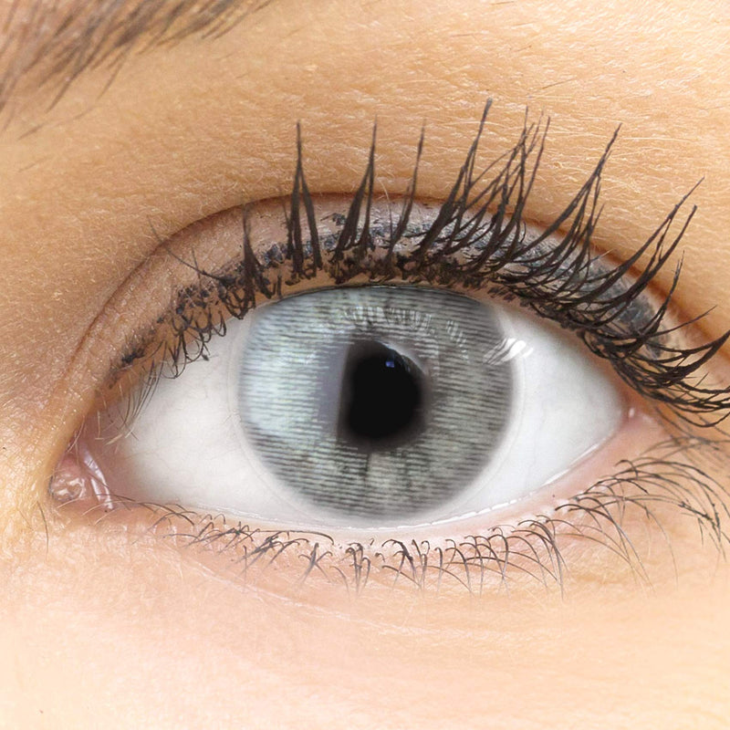 Glamlens Keira Gray Gray + Container | Very Strong Opaque Natural Gray Contact Lenses Colored Monthly Contact Lenses Made Of Silicone Hydrogel | 1 Pair (2 Pieces) | Slide 14.20 | Without Strength - NewNest Australia