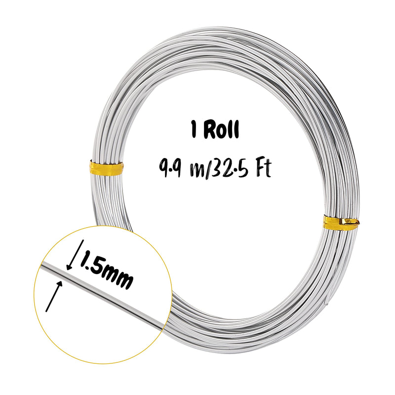 Mr. Pen- Aluminum Wire, 1.5 mm, 32.5 Feet, 1 Roll, Craft Wire, Metal Wire, Armature Wire, Crafting Wire, Bendable Wire, Wire for Crafts, Sculpting Wire, Doll Armature, Flexible Wire, Modeling Wire - NewNest Australia