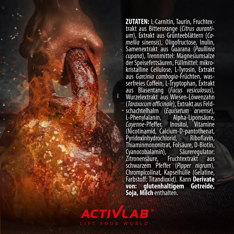 Activlab Machine Man Burner 120 Caps, Fat Burner, No Yo-Yo Effect, B Vitamins, Caffeine, Muscle Protection, Fat Reduction, Fos, Highly Thermogenic, Anti-Catabolic, Metabolism, Reduces Appetite, L-Carnitine - NewNest Australia