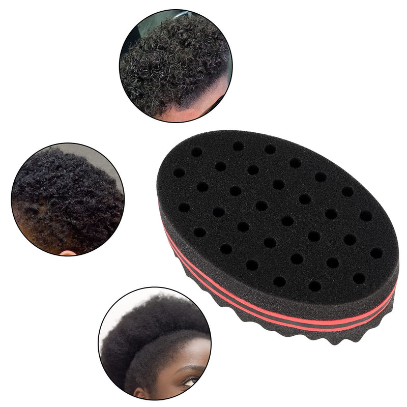 4 Pcs Big and Small Holes Hair Sponge Brushes, Afro Coils Hair Curls Brushes, Barbers Wave Hair Twist Sponge Brush, Double Sides Hairbrushes for Twists and Dreads, Home and Barber - NewNest Australia