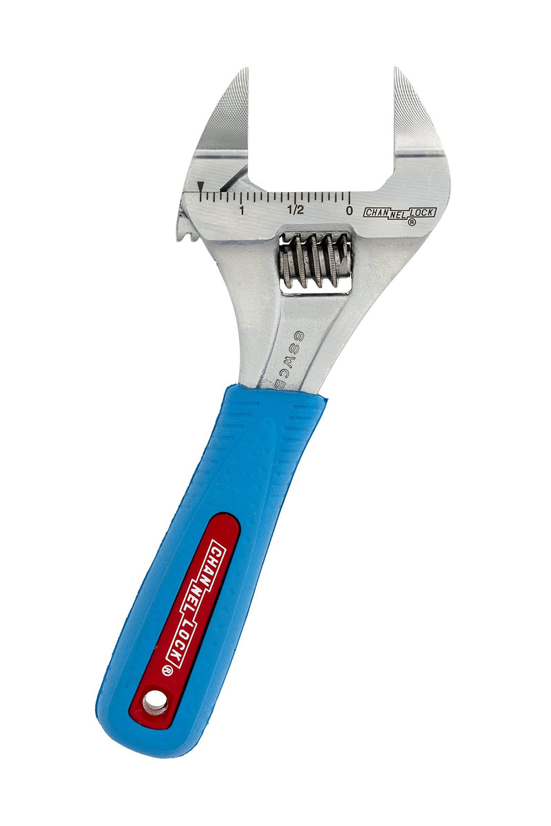 Channellock 6SWCB Slim Jaw 6-Inch WideAzz Adjustable Wrench | 1.34-Inch Jaw Capacity | Precise Design Grips in Tight Spaces | Measurement Scales for Easy Sizing of Diameters | CODE BLUE Comfort Grip - NewNest Australia