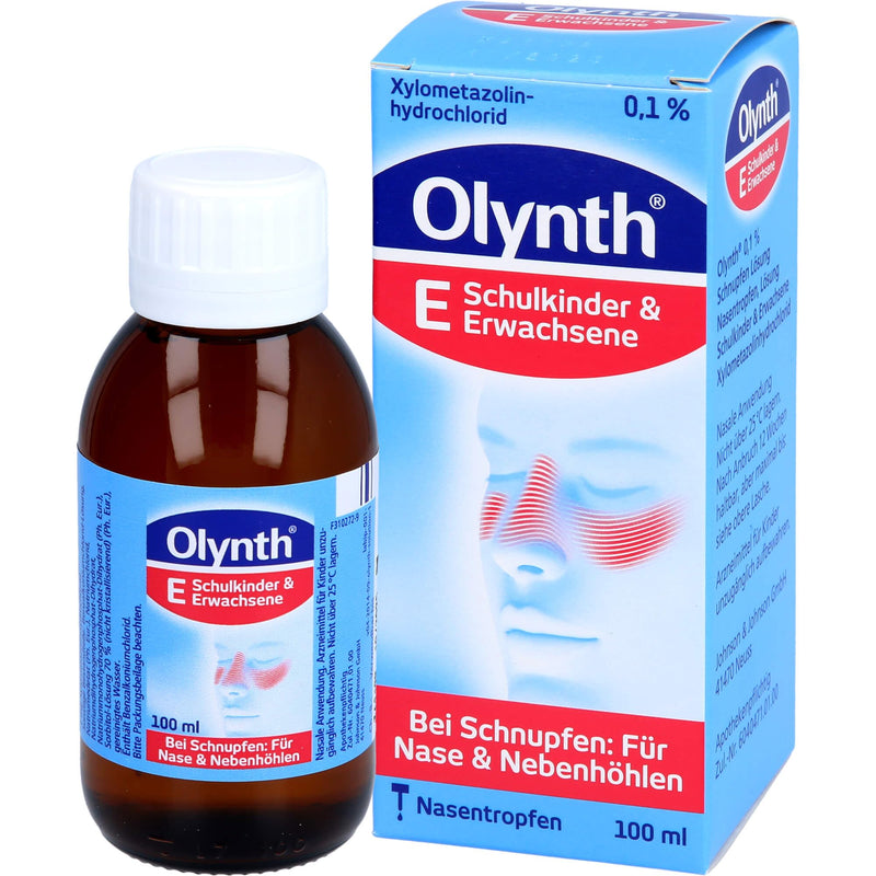 Olynth 0.1% - decongestant cold solution for adults and school children aged 6 and over - 100 ml nose drops - NewNest Australia