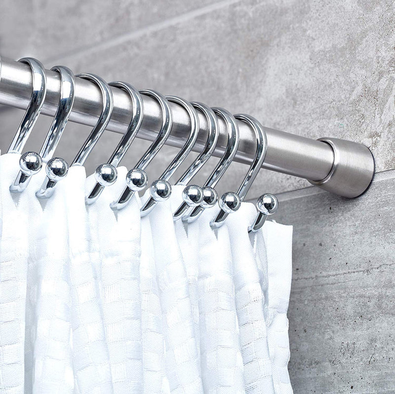 iDesign Forma Metal Tension, Adjustable Customizable Curtain Rod for Bathtub, Shower Stall, Closet, Doorway, 26-42", Brushed Stainless Steel 26-42" Set of 1 - NewNest Australia