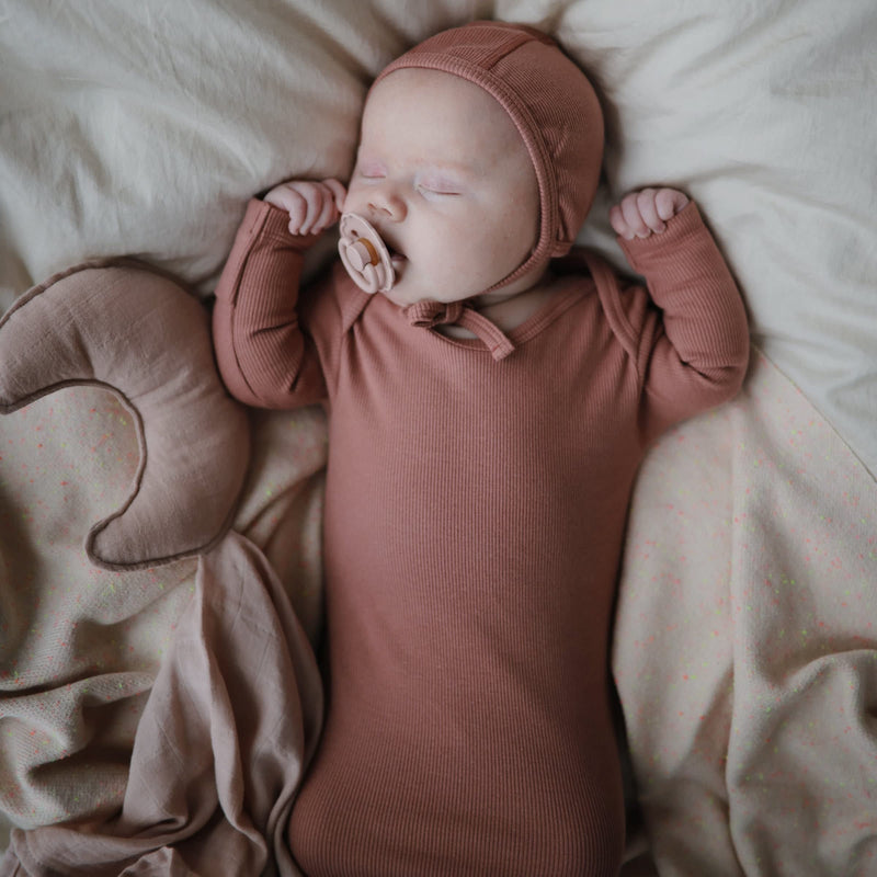 mushie Moon Security Blanket | Baby Lovey | 100% Organic Muslin Cotton (Blush) Moon (Blush) - NewNest Australia