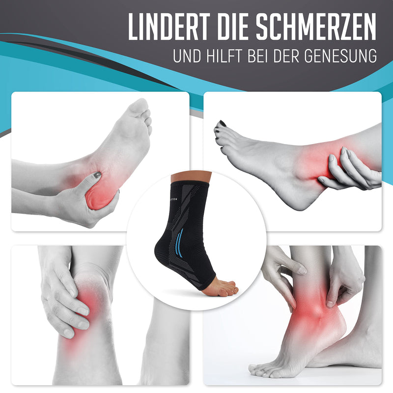 KINETIC EVOLUTION 2 pieces foot bandage for men and women, ankle bandage, supports the ankle, sports ankle bandage for right and left L gray - NewNest Australia