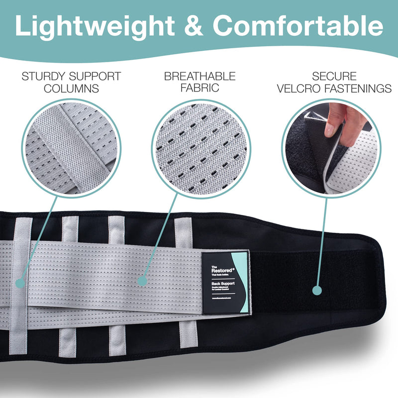 Back Support Brace - Lower Back Support - The Only Back Support Belt for Men and Women Certified by National Back Pain Association - Lumbar Support Belt - Large - The Restored L - Waist 32 to 40 Inches / Size 14 to 18 - NewNest Australia