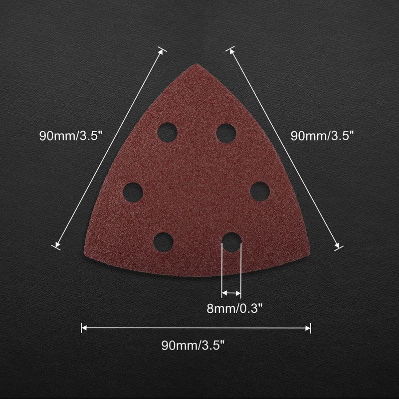 LEONTOOL 50 Pcs Triangle Sanding Pads 3.5-Inch, Hook and Loop Sanding Disc 6 Holes, Detail Sandpaper 120 Grit, Sanding Sheets Sanding Paper for Wood Metal Polishing - NewNest Australia