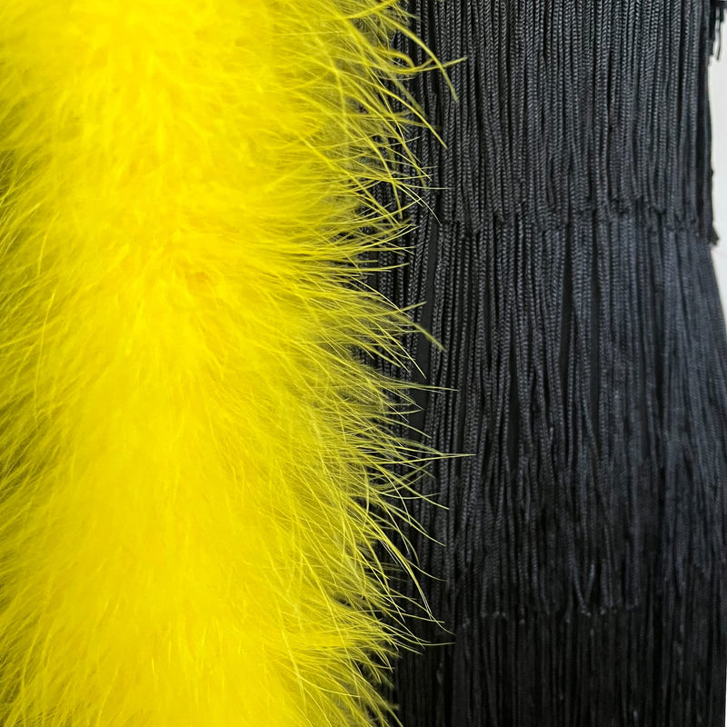 2 Yards 20g Fluffy Marabou Feather Boa for DIY Craft Sewing Trim Home Wedding Party Decoration-Yellow yellow - NewNest Australia