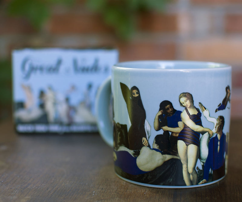 NewNest Australia - Great Nudes Heat Changing Coffee Mug - Add Hot Liquid and Watch the Figures Change From Prudes to Nudes - Comes in a Fun Gift Box Blue 