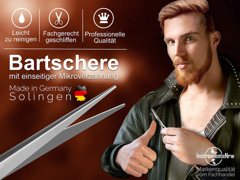 Beard Scissors From Solingen Hair Scissors With One-Sided Micro Teeth Made In Germany Nose Hair Scissors Mustache Scissors For Optimal Beard Care For Shortening Beard Hair, Nose Hair And Head Hair - NewNest Australia
