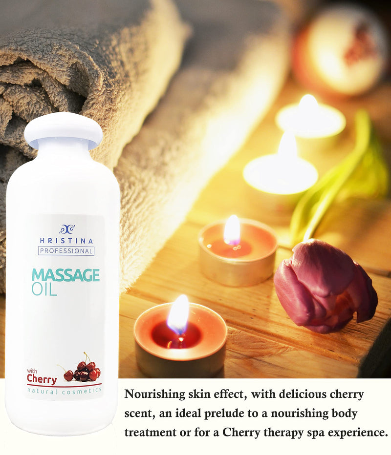 Massage Oil For Relaxing, Massaging Joint Pain, Body Massage, Skin Care | Cherry Massage Oil With Grape Seed, Sesame And Almond Oil | Sensual Massage Lotion Moisturizing, 500 Ml - NewNest Australia