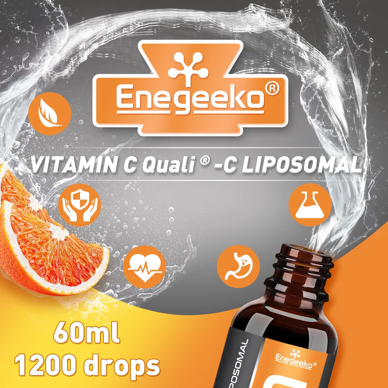 Liposomal vitamin C 2000 mg with Quali®-C | Non GMO | Vegan friendly | pH-neutral & stomach-friendly | Vegan, drops (60 ml (pack of 1)) 60 ml (pack of 1) - NewNest Australia