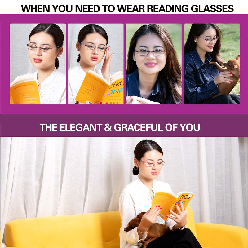 FEIVSN 3-Pack Rimless Reading Glasses For Women, Lightweight Spring Hinge Readers, Classic Elegant Artistic Eyeglasses UV 400 Set 01: Mix 3 Pairs(top Selling) 1.0 x - NewNest Australia