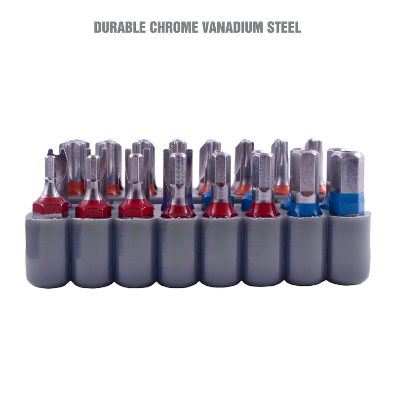 OEMTOOLS 25959 33 Piece Security Bit Set, Includes Spanner, Tri-Wing, Torq, Hex Security, and Tamper Proof Star Security Bits with 1/4 Inch Hex Bit Holder - NewNest Australia